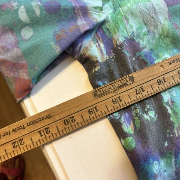 Vtg Womens Abstract Multicolor Button Up Shirt 3/4 Sleeves Small Bangladesh Top - Picture 6 of 7